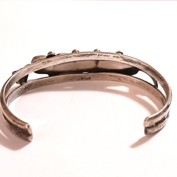 Native American Sterling Turquoise Cuff Bracelet Vintage (1206) - Picture 2 of 9